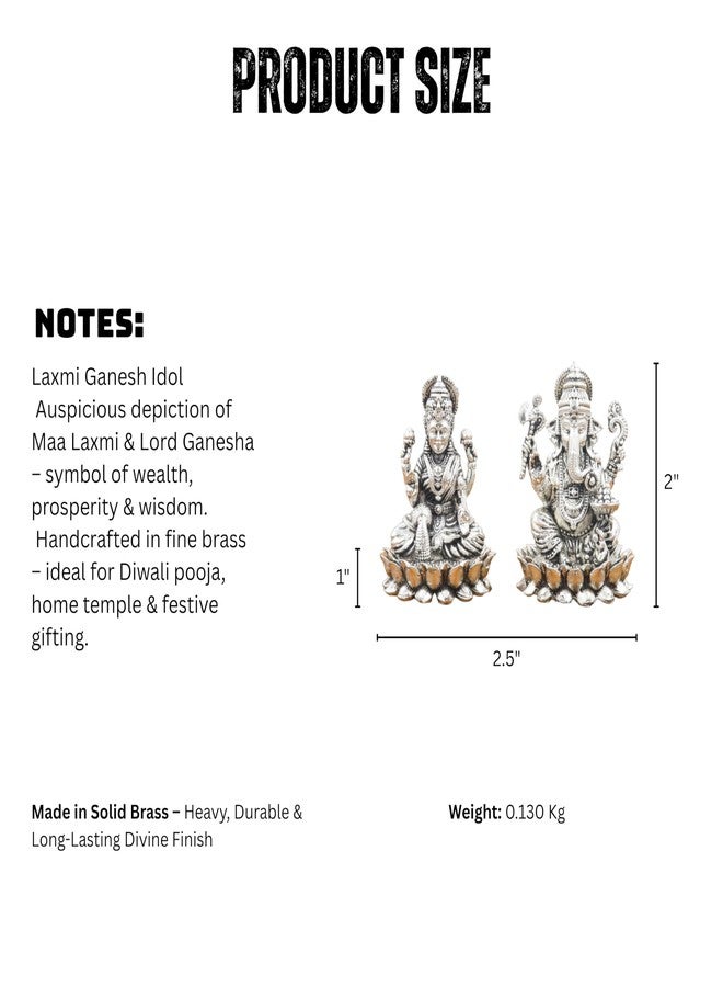 INTERNATIONAL GIFT® German Silver Brass Laxmi Ganesh Idol Metal Statue for Diwali Pooja, Home Mandir, Office Desk & Auspicious Gifting - Image 5