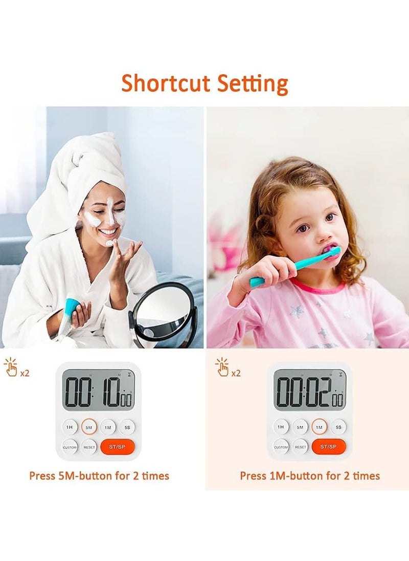 GoodTool - Digital Kitchen Timer With Clock Function Multi-Function Countdown 3 Volume Levels Magnetic Back Foldable Stand Can Be Hung For Cooking Eggs Fitness Study Work - Image 1