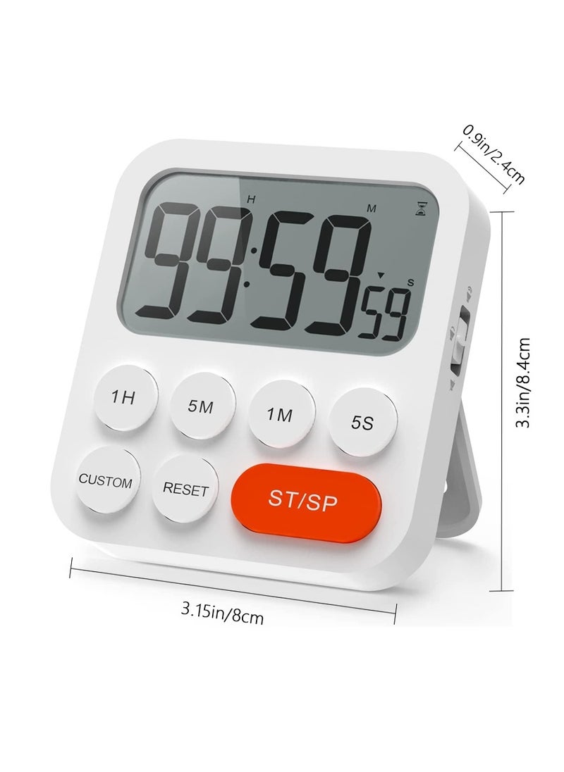 GoodTool - Digital Kitchen Timer With Clock Function Multi-Function Countdown 3 Volume Levels Magnetic Back Foldable Stand Can Be Hung For Cooking Eggs Fitness Study Work - Image 1