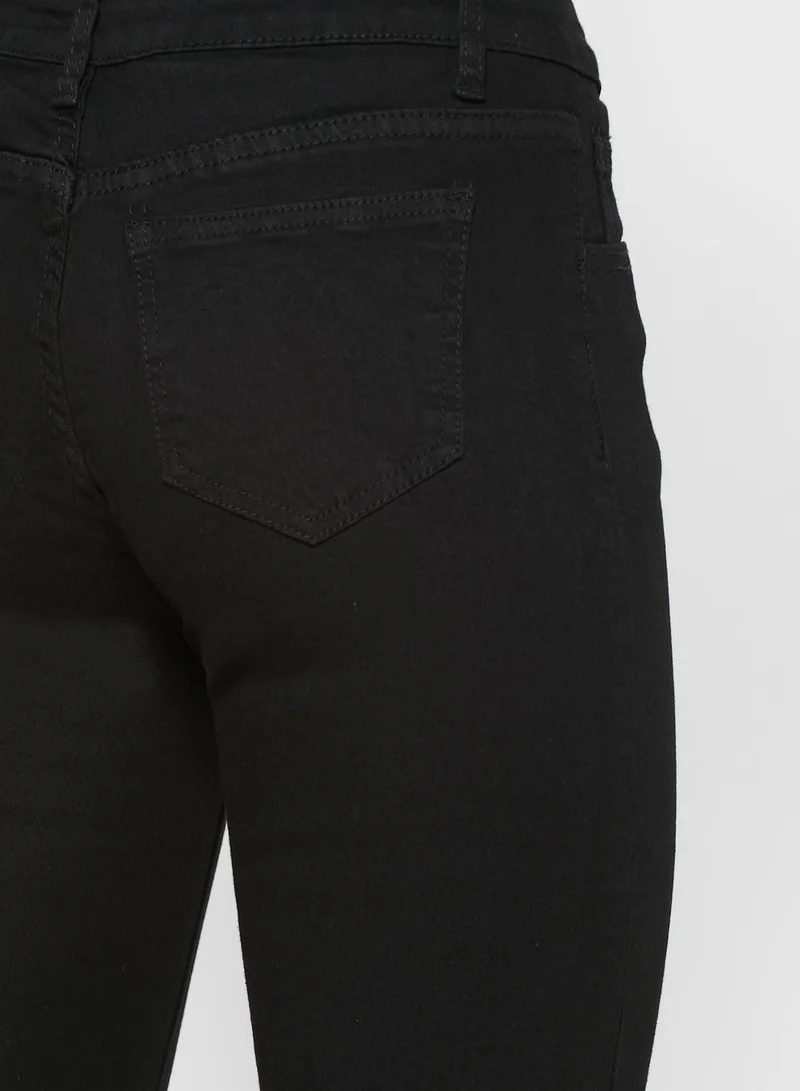 Ginger Exposed Zip Raw Hem Skinny Jeans
