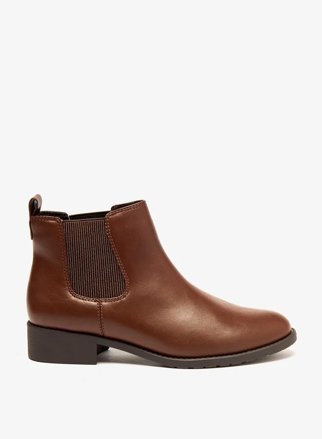 Celeste Women's Slip-On Ankle Boots with Block Heels and Pull Tabs