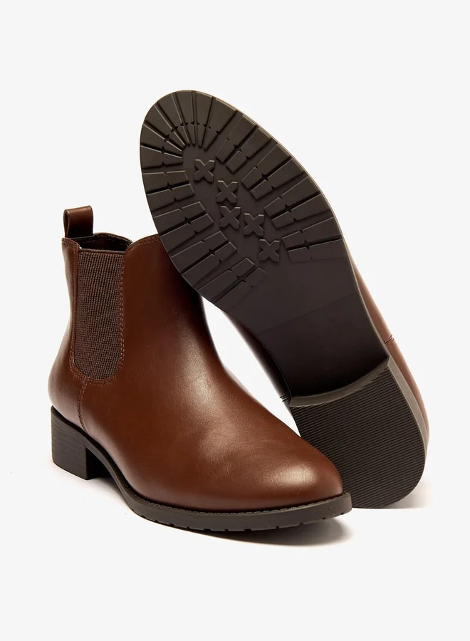 Celeste Women's Slip-On Ankle Boots with Block Heels and Pull Tabs