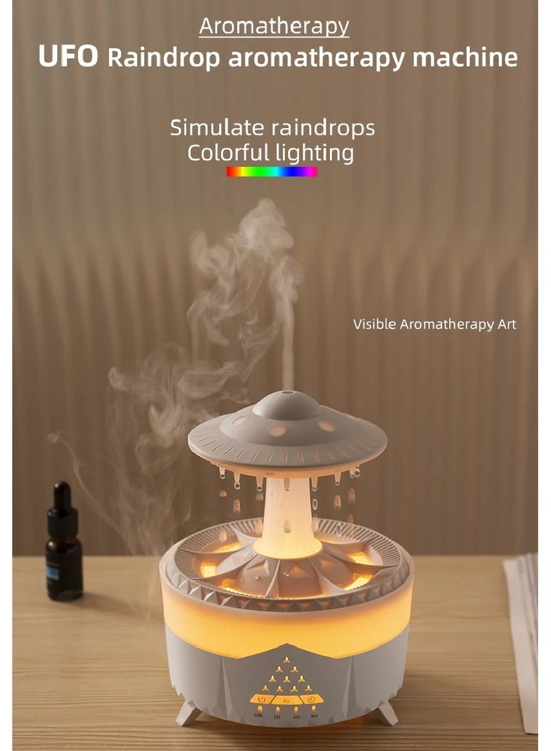 AROAQ Essential Oil UFO Raindrop Humidifier with Colorful Lights Remote Control Timing Humidifier Aroma Humidifier 100‑240V - Image 3