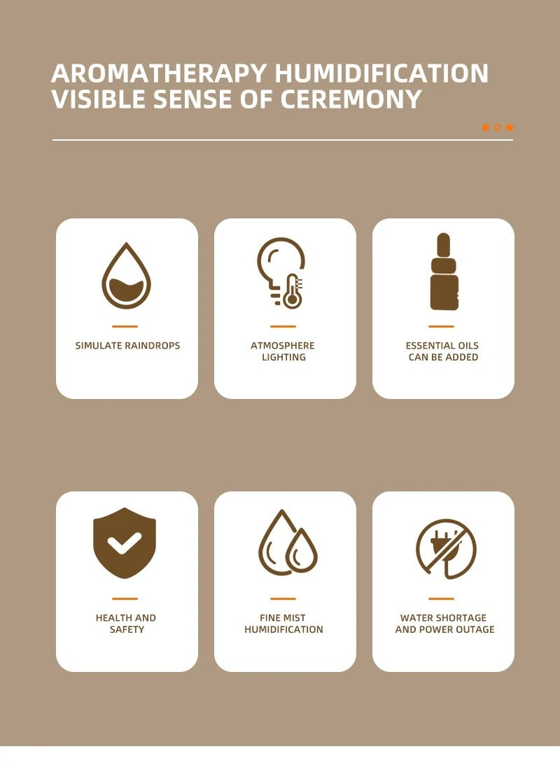 AROAQ Essential Oil UFO Raindrop Humidifier with Colorful Lights Remote Control Timing Humidifier Aroma Humidifier 100‑240V - Image 5