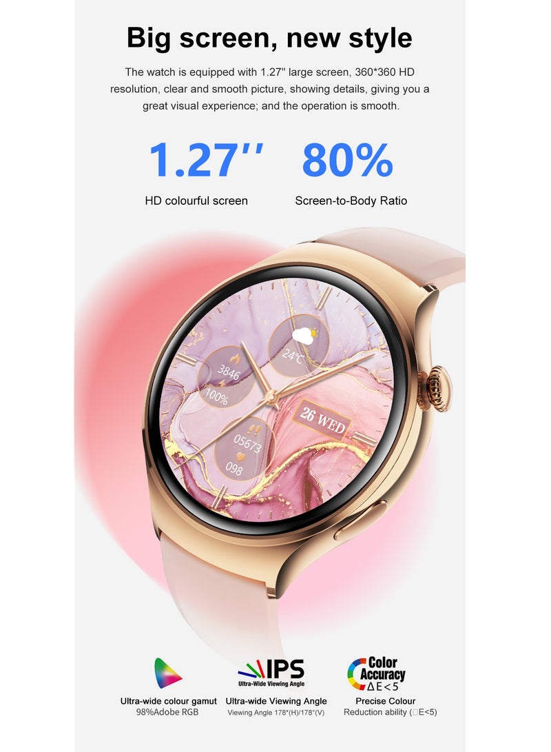GULFLINK High Quality M11 Smart Watch 1.27 Inch HD Screen 100+ Sports Modes All Day Heart Rate Monitoring Smartwatch For Women- Black and Brown - Image 2