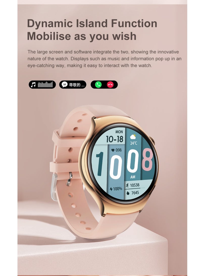GULFLINK High Quality M11 Smart Watch 1.27 Inch HD Screen 100+ Sports Modes All Day Heart Rate Monitoring Smartwatch For Women- Black and Brown - Image 3