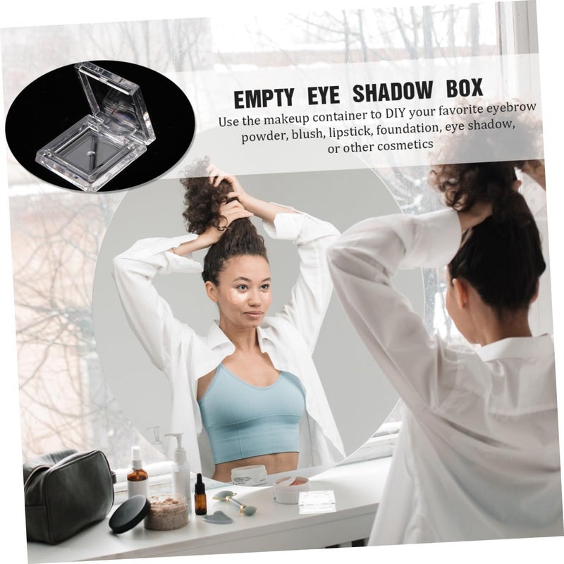 4pcs Empty Makeup Eyeshadow Pans Refillable Square Cosmetic Containers for Lip Balm Blush and Highlighter Portable Transparent Mini Makeup Box for Women and Girls - Image 5
