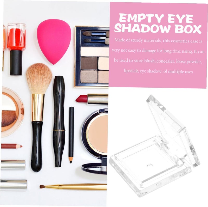 4pcs Empty Makeup Eyeshadow Pans Refillable Square Cosmetic Containers for Lip Balm Blush and Highlighter Portable Transparent Mini Makeup Box for Women and Girls - Image 3