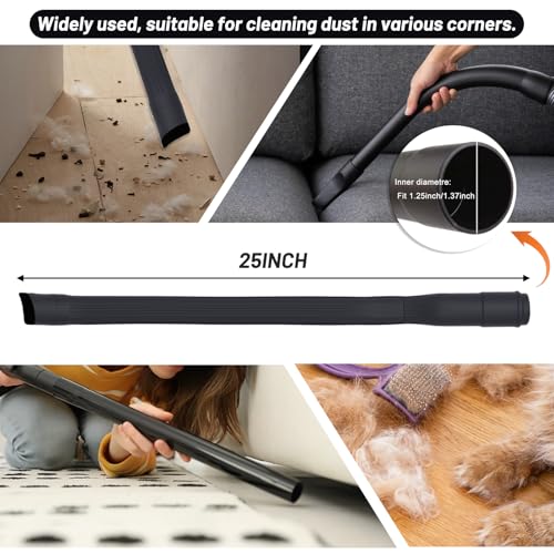 Abvsdu 13 PCS Universal Vacuum Attachments Kit, 2 1/2" to 1 1/4" Wet Dry Vacuum Hose Adapter, 1 7/8" to 1" Adapter for Shop Vac, 1 1/4" Vacuum Cleaners Accessories with Horse Hair Brush, Extension Wand - Image 4