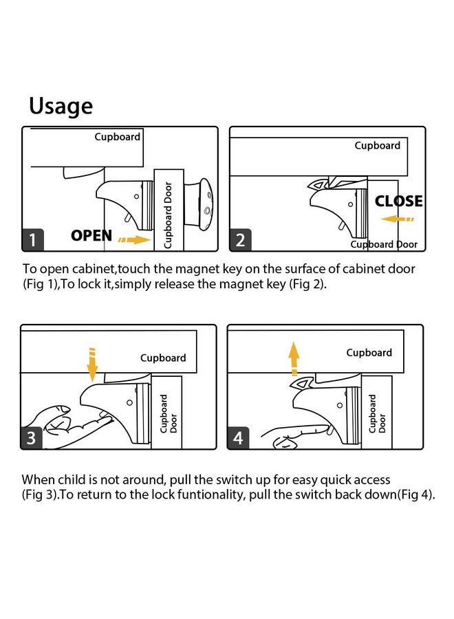 iHomeGarden Magnetic Cabinet Locks for Child Safety (8 Locks+2 Keys) Cupboard Locks Baby Proof - Adhesive Baby Proofing Cabinets & Drawers Latches No Drilling - Baby Locks for Baby Safety - Image 5