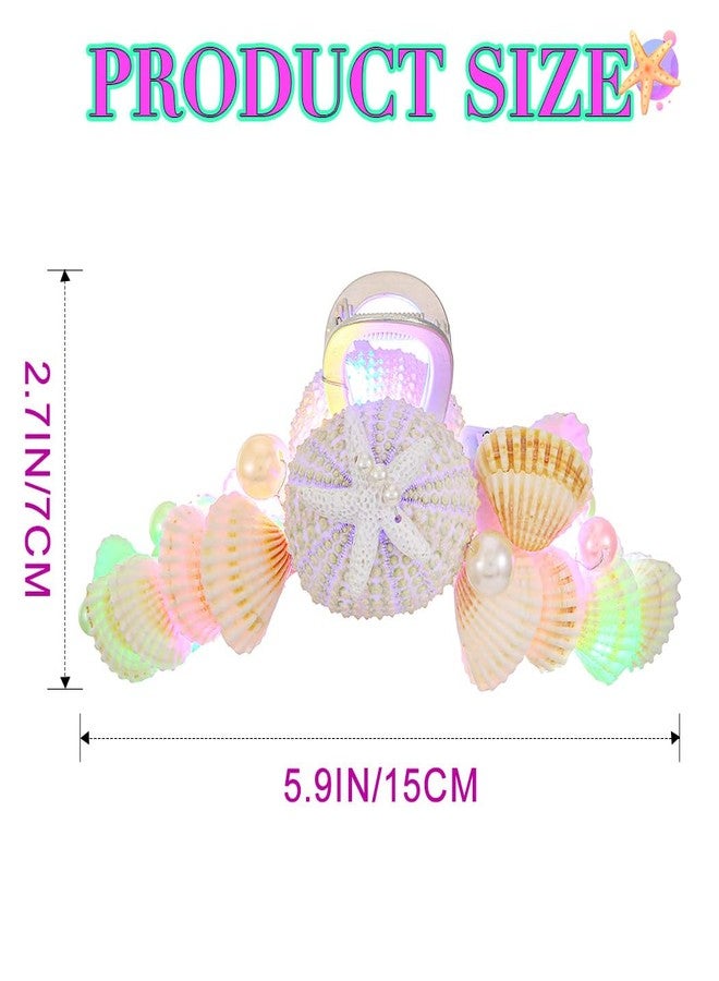 JONKY Mermaid Hair Claw Clips Light Up Hair Accessories for Women - Image 4