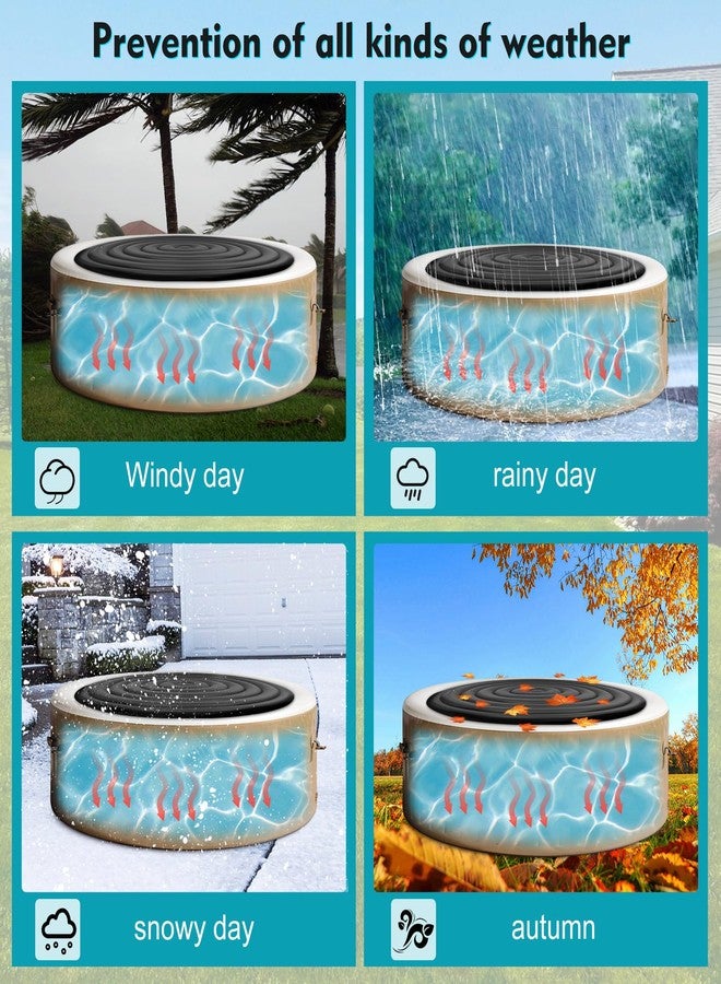 Puzau Inflatable Hot Tub Cover Round with Hand - Image 5
