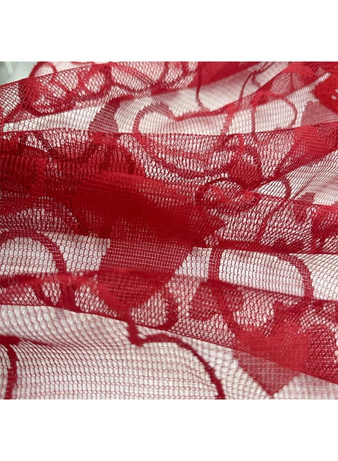 5Pcs Heart-Shaped Lace Table Runner And Placemat Set, Home Decor, Napkins, Tablecloths - Image 3