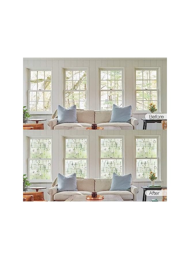 The Bros Privacy Window Film, Privacy Self Adhesive Frosted Window Film Removable Static Cling Decorative, No Glue Uv Blocking Frosted Window Film for Home Office (200x60cm) - Image 3