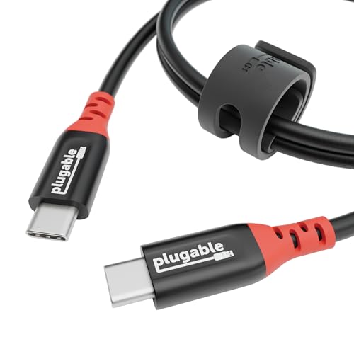 Plugable USB C to USB C Cable, Data Blocker Charge Only Cable (1m/3.3ft): 240W Safe Fast Charging for MacBook, iPhone 15/16, Galaxy S24, Steam Deck, and More USBC Devices (USBC-CC1M) - Image 1