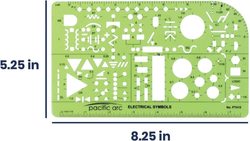 Pacific Arc Template: Electrical Symbols, 135 Openings 5.25 x 8.25 - Image 2