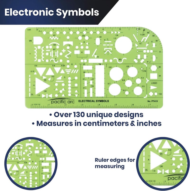 Pacific Arc Template: Electrical Symbols, 135 Openings 5.25 x 8.25 - Image 3