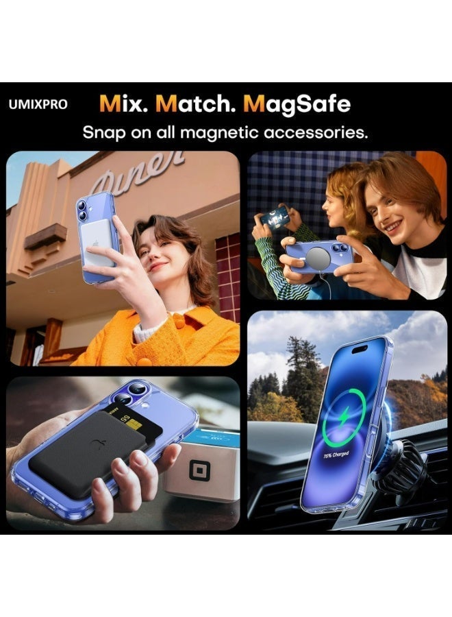 UMIXPRO iPhone 16 Case, MagSafe Compatible, Military-Grade Protection, Anti-Yellowing Shockproof Transparent Phone Cover - Clear - Image 3