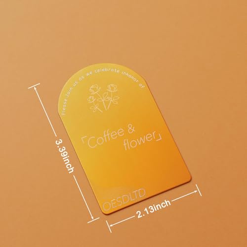 OESDLTD Thick Aluminum Metal Business Cards Anodized Aluminum 86 X 54 X 0.8mm 15 pcs Include Protector Sleeves(Frosted) (Gold) - Image 2