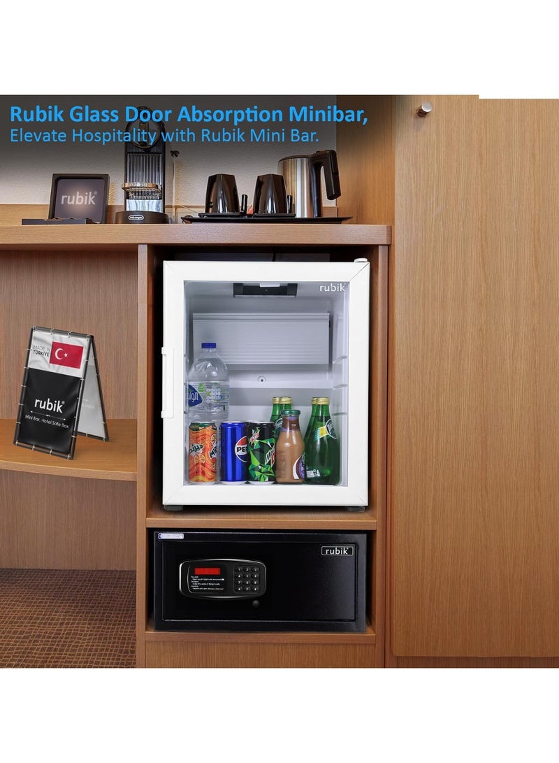 Rubik Glass Door Absorption Minibar, RMB-40A, White  - Image 2