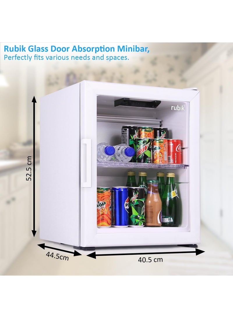 Rubik Glass Door Absorption Minibar, RMB-40A, White  - Image 4