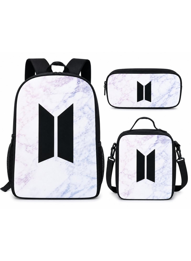 Backpack A uniquely designed school backpack set for children, consisting of 3 pieces (backpack + pencil case + lunch bag), suitable for elementary school students and children aged 5 to 10 years, for daily use and school. - Image 2