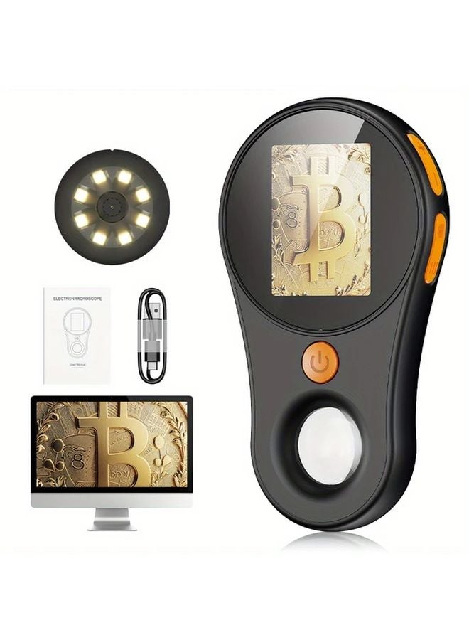 Black Portable Digital Microscope 500X Magnification 2 Inch IPS Screen USB Battery Powered - Image 2