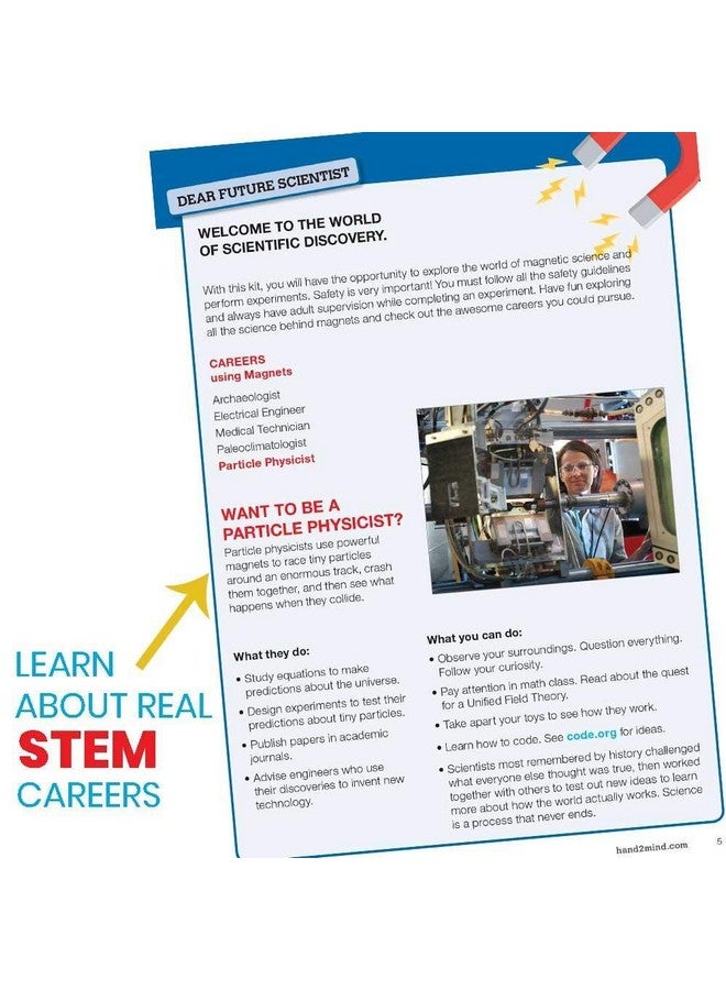 hand2mind Magnetic Science Kit For Kids 8 12 Kids Science Kit With Fact Filled Guide Make Magnets Float And Build A Compass Stem Toys 9 Science Experiments - Image 3