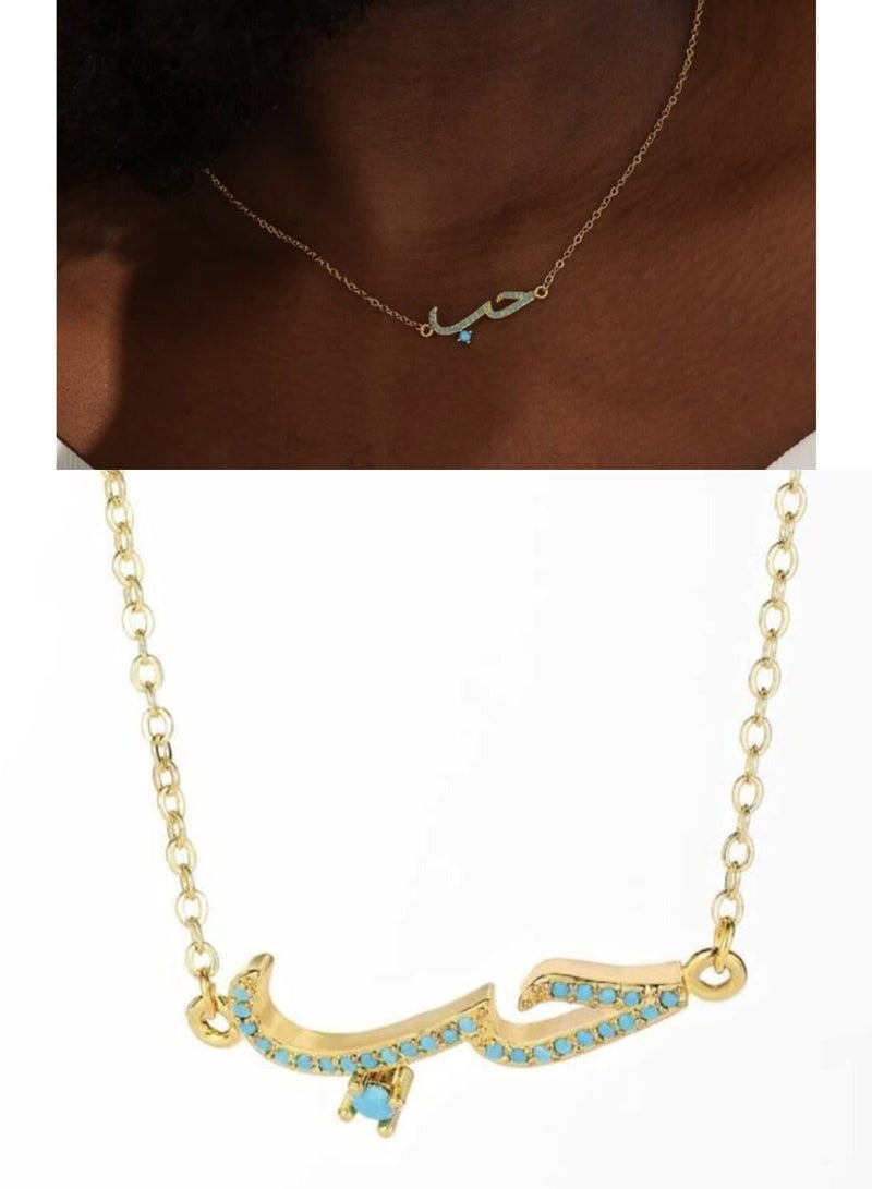 YUCCA Rhinestone Necklace with a Distinctive Love Phrase Design and Decorated with Shiny Stones - Image 1