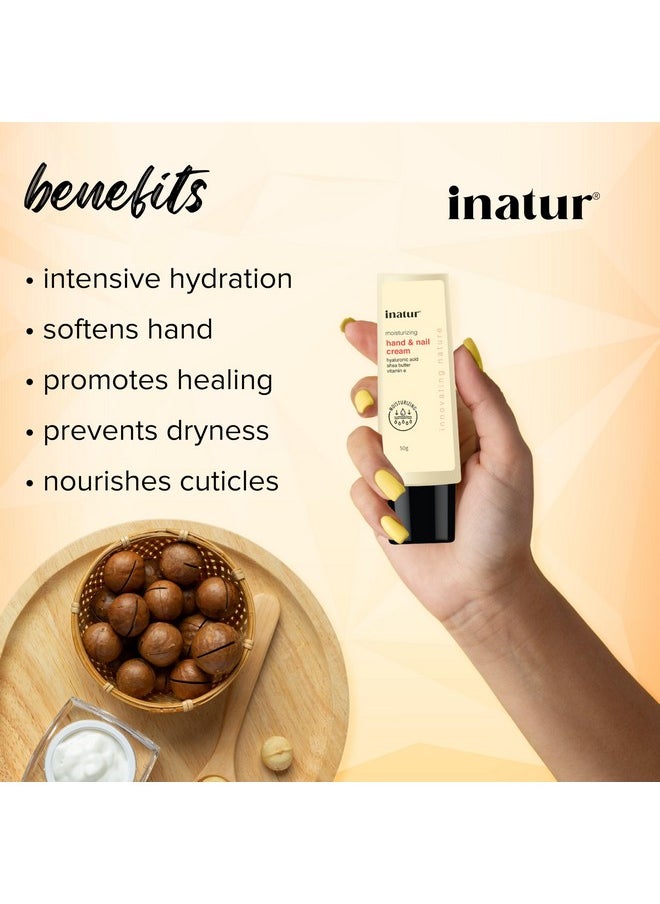 INATUR Shea Butter Hand Cream 50G - Best Hand Cream For Dry And Rough Hands | Hand Cream For Brightening & Nourishing | Protects, Softens Skin, Nails & Cuticles | Deep Moisturizing Care  - Image 4