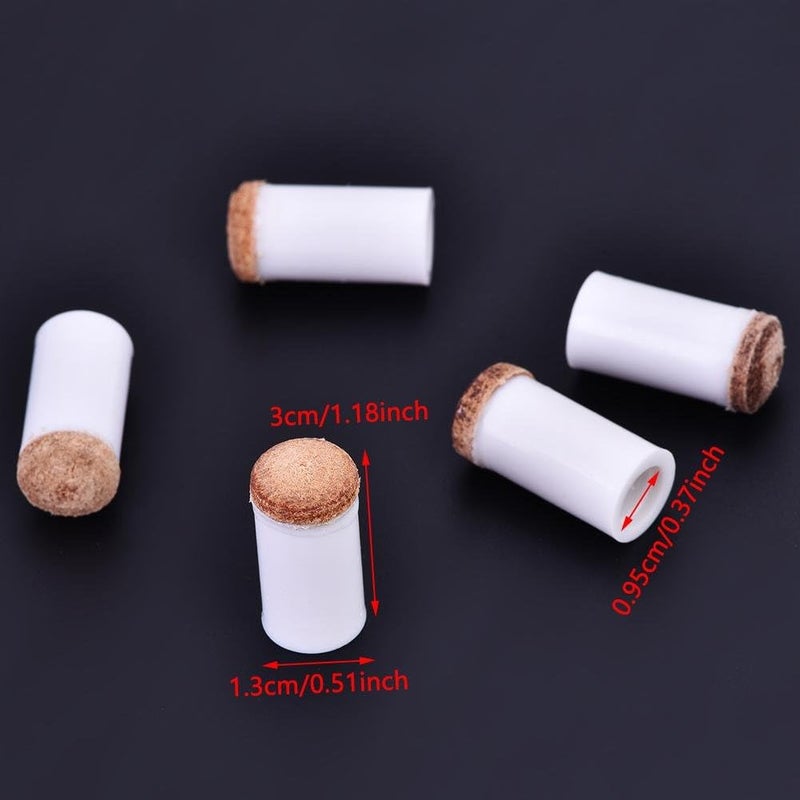 comfrt 10Pcs Cue Tips Billiard Replacement with Pool Cue Stick Ferrules Parts - Image 5