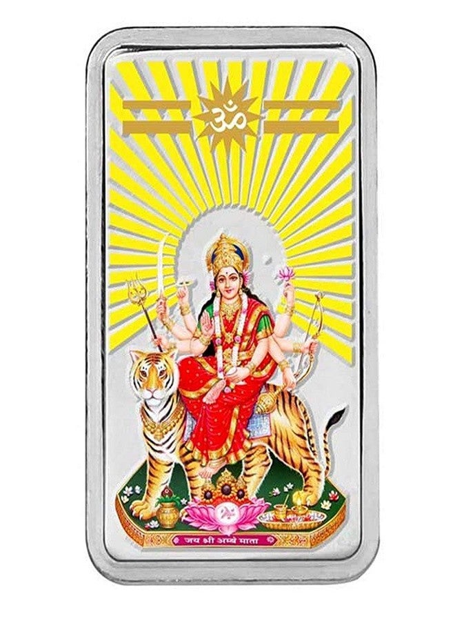 Kundan 20g (999.9) Durga Mata Silver Colour Bar - Image 1