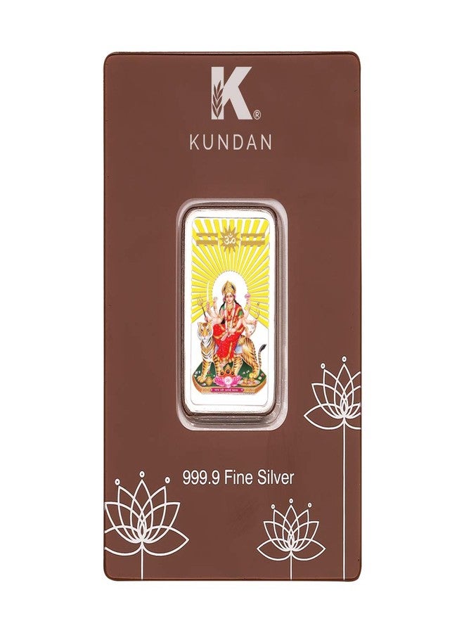 Kundan 20g (999.9) Durga Mata Silver Colour Bar - Image 3