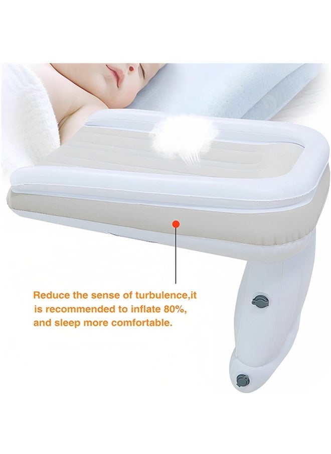 Beauenty Airplane Bed for Toddler,Inflatable Toddler Car Travel Bed,Airplane Footrest Seat Extender for Kids,Infant Airplane Bed Included Inflatable Travel Bed, Manual Inflatable Pump, Travel Bag  - Image 3