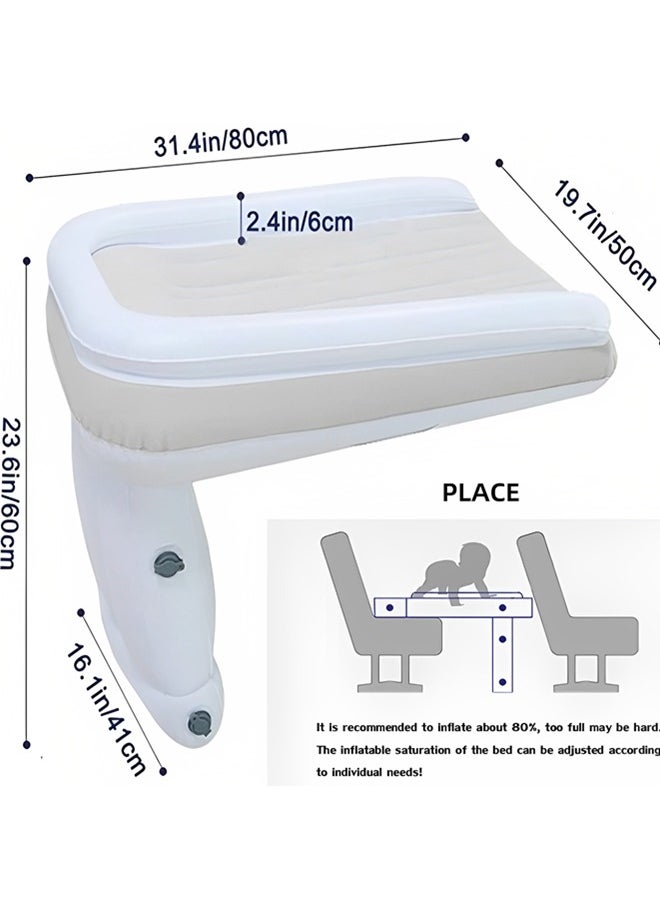 Beauenty Airplane Bed for Toddler,Inflatable Toddler Car Travel Bed,Airplane Footrest Seat Extender for Kids,Infant Airplane Bed Included Inflatable Travel Bed, Manual Inflatable Pump, Travel Bag  - Image 5