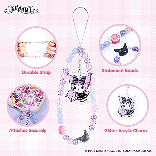iFace Hello Kitty and Friends Beaded Wristlet Universal Phone Charm Strap - Cute Wrist Chain Lanyard Aesthetic Decor Strap for Cell Phone Camera Keys AirPods Keychains – Kuromi and Baku - Image 2