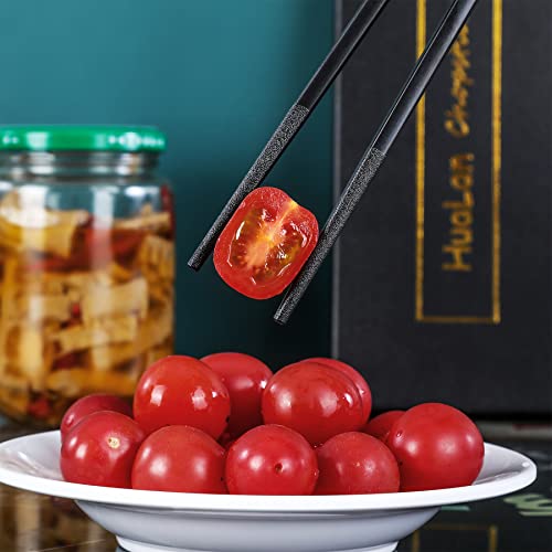 HuaLan Fiberglass Chopsticks Series - Japanese Non-Slip Chopstick, Reusable Chop Sticks Dishwasher Safe, 5 Pairs, Gift Set, 9.9 Inches,Golden Fish - Image 4