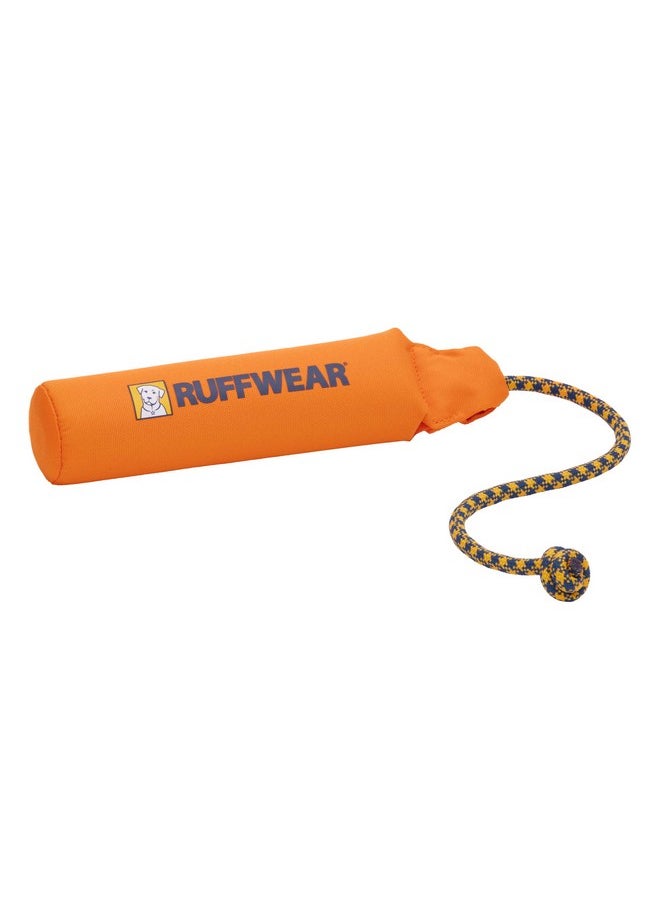RUFFWEAR Ruffwear Lunker Throw Toy for Dogs - Durable, Soft Fabric Toy with Rope Handle for Fetch and Tug on Land & Water, Campfire Orange, Medium  - Image 1