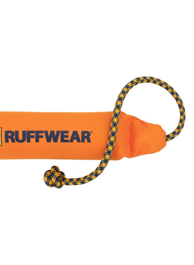 RUFFWEAR Ruffwear Lunker Throw Toy for Dogs - Durable, Soft Fabric Toy with Rope Handle for Fetch and Tug on Land & Water, Campfire Orange, Medium  - Image 3