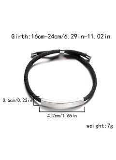 Generic 2 Pieces Stainless Steel Braided Rope Bracelet Ideal as Gift for Couples Men Women  - Image 4
