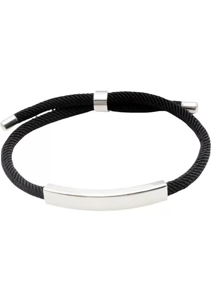 2 Pieces Stainless Steel Braided Rope Bracelet Ideal as Gift for Couples Men Women