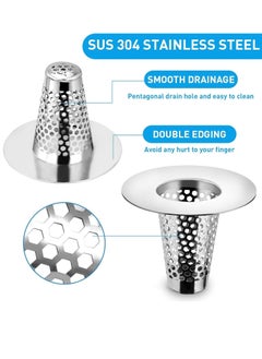 Generic 2PCS Kitchen Sink Strainer Stopper Bathroom Sink Drain Strainers, 1" Small Conical Premium Stainless Steel Porous Hair Catcher, Drainer Filter, Fit for 1.20"-1.60", Depth Than 1.60" Drain Hole  - Image 3