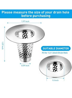 Generic 2PCS Kitchen Sink Strainer Stopper Bathroom Sink Drain Strainers, 1" Small Conical Premium Stainless Steel Porous Hair Catcher, Drainer Filter, Fit for 1.20"-1.60", Depth Than 1.60" Drain Hole  - Image 4