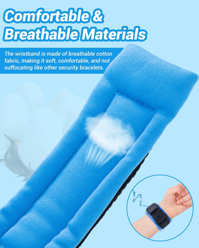 Dr.meter Toddler Leash, 2 Pack Safety Anti Lost Wrist Link with Key Lock, Reflective Child Walking Harness, 8.2ft Blue + 4.92ft Orange Kids Leash for Supermarket Mall Airport Amusement Park Zoo Travel - Image 3