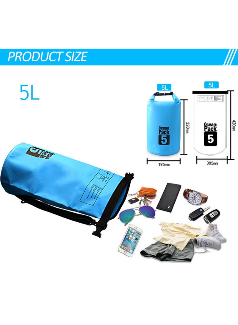 5L PVC Waterproof Swimming Bag Dry Sack 5L Waterproof Floating Dry Gear Bags Outdoor Sport Storage Bag For Boating Fishing Rafting Swimming - Image 2