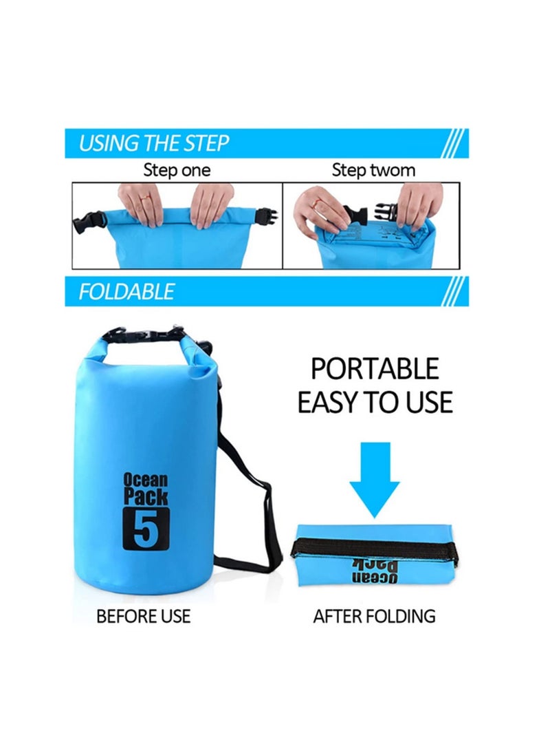 5L PVC Waterproof Swimming Bag Dry Sack 5L Waterproof Floating Dry Gear Bags Outdoor Sport Storage Bag For Boating Fishing Rafting Swimming - Image 3