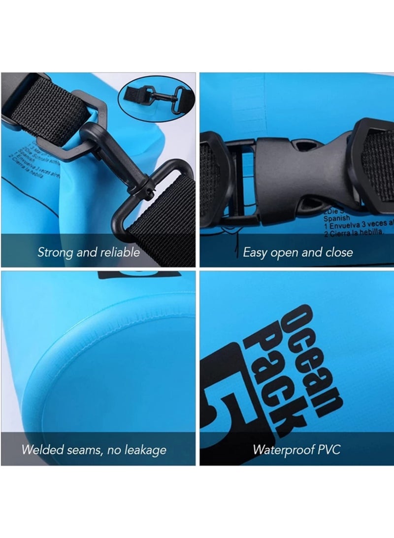 5L PVC Waterproof Swimming Bag Dry Sack 5L Waterproof Floating Dry Gear Bags Outdoor Sport Storage Bag For Boating Fishing Rafting Swimming - Image 4