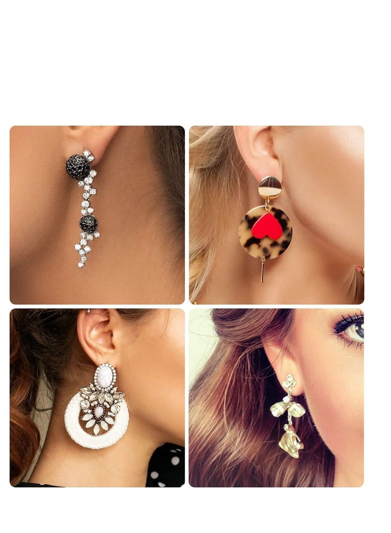 SYOSI 2600 Pcs Earring Making Supplies with Stainless Steel Earring Posts Earring Backs Flat Pad Earring Studs Earring Blank with Butterfly and Rubber Bullet Earring Backs for Earring Jewelry Making  - Image 2
