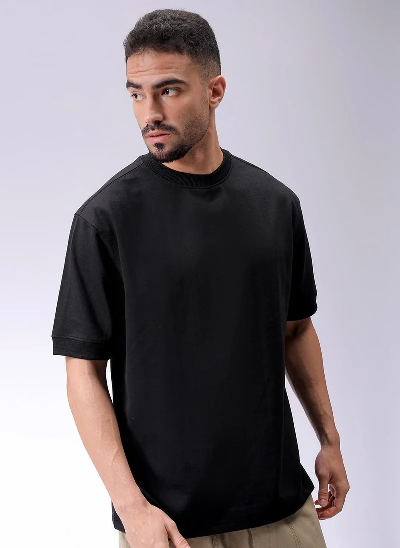 ذا انديان كراج كو Men Oversized Solid Crew Neck Overhead Sweatshirt