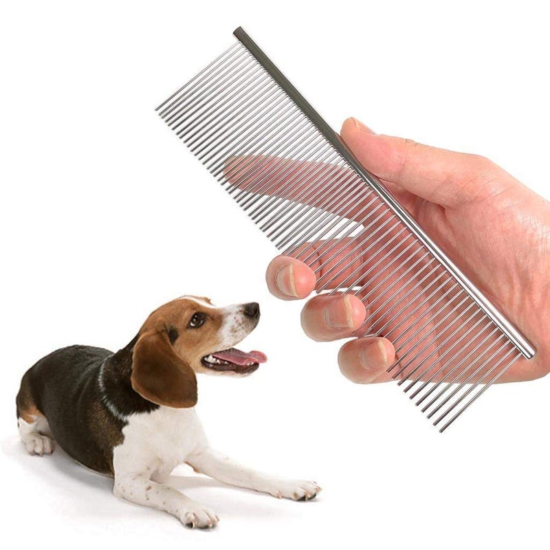 DARDRIS Professional Rounded Teeth Stainless Steel Comb for Dogs - (Flat Comb, Large) | Pet Hair Grooming Comb | Flat Comb for All Breed Sizes and All Type of Pets (Large) - Image 2